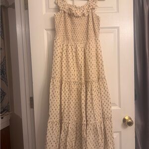 Old Navy Cream Textured Sleeveless Dress